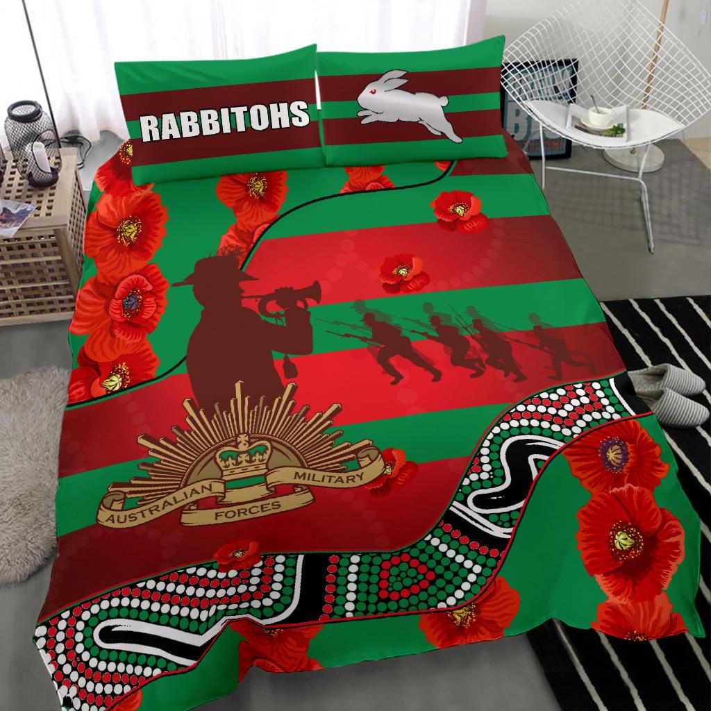 rabbitohs-anzac-day-bedding-set-rugby-south-sydney-indigenous-military