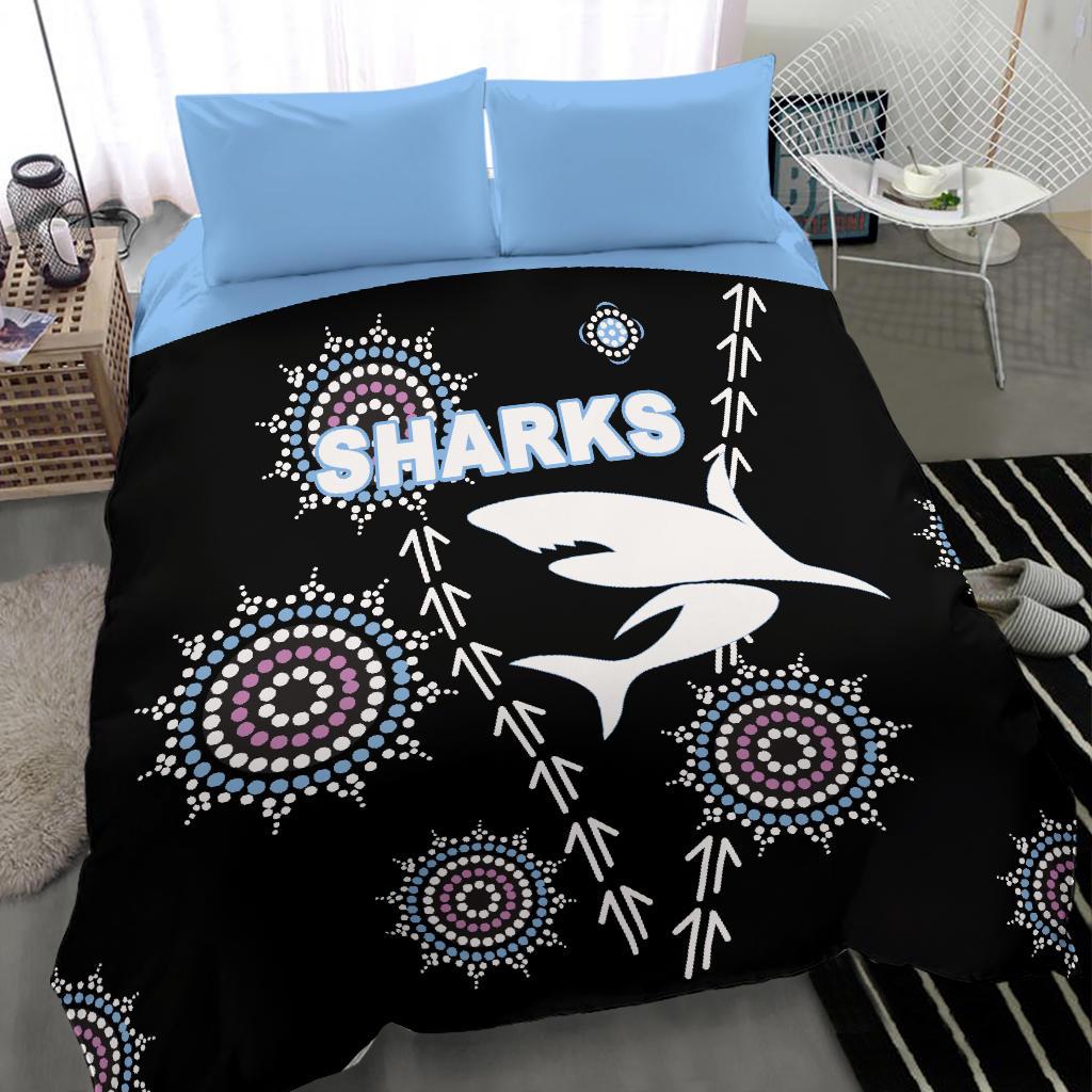 cronulla-bedding-set-sharks-simple-indigenous-black