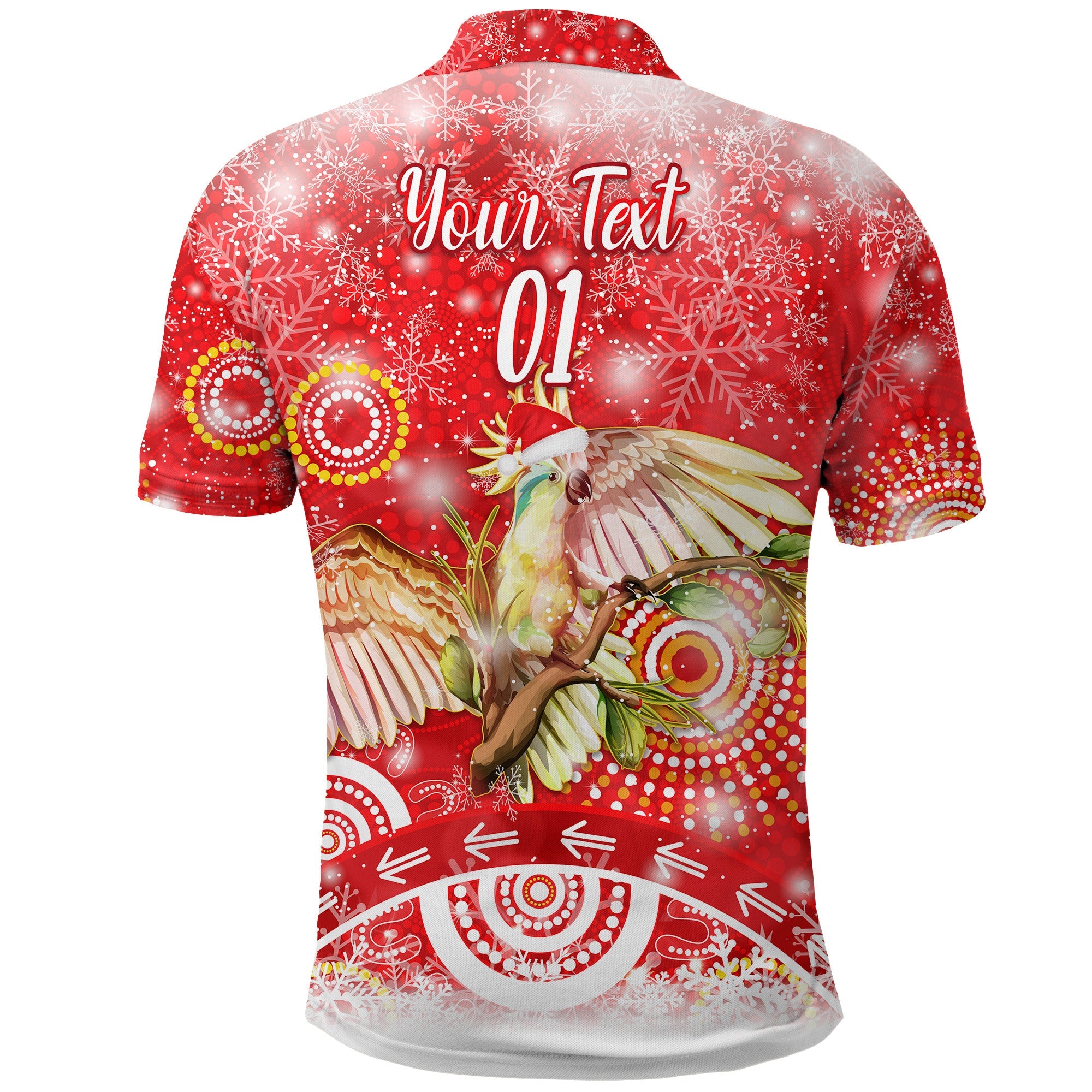 custom-personalised-australia-cockatoo-christmas-polo-shirt-original-style-red