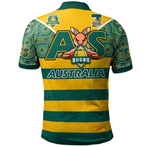 australian-rugby-sevens-mens-squad-polo-shirt-custom-kangaroo-mascot-rugby-aboriginal-lines-style-polo-shirt
