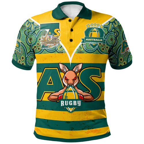 australian-rugby-sevens-mens-squad-polo-shirt-custom-kangaroo-mascot-rugby-aboriginal-lines-style-polo-shirt