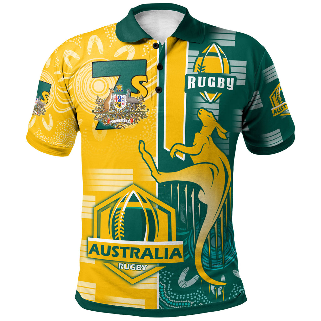 australian-rugby-sevens-mens-squad-polo-shirt-custom-kangaroo-rugby-sport-aboriginal-patterns-polo-shirt