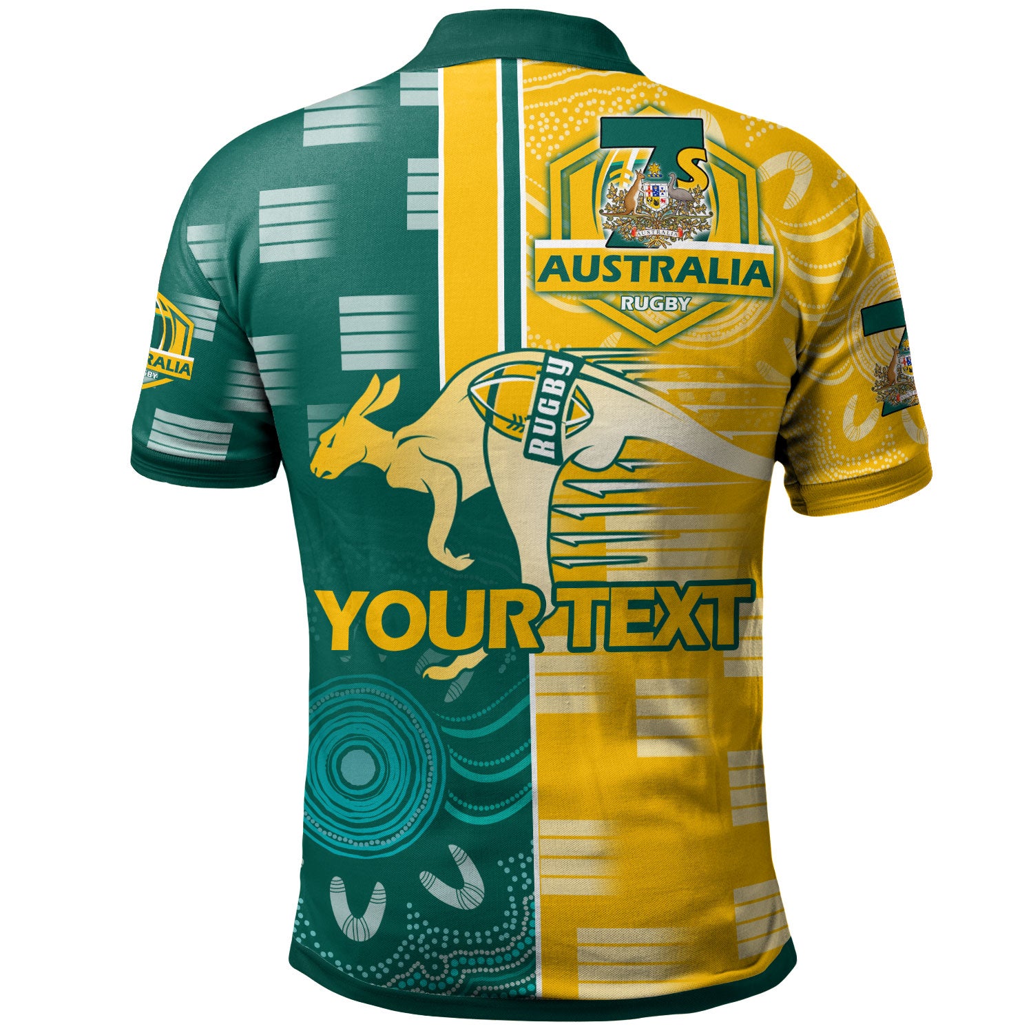 australian-rugby-sevens-mens-squad-polo-shirt-custom-kangaroo-rugby-sport-aboriginal-patterns-polo-shirt