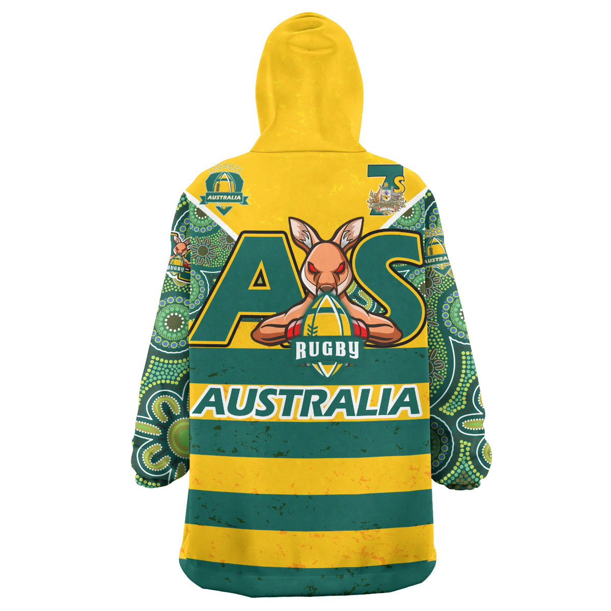 australian-rugby-sevens-mens-squad-snug-hoodie-custom-kangaroo-mascot-rugby-aboriginal-lines-style-oodie-blanket