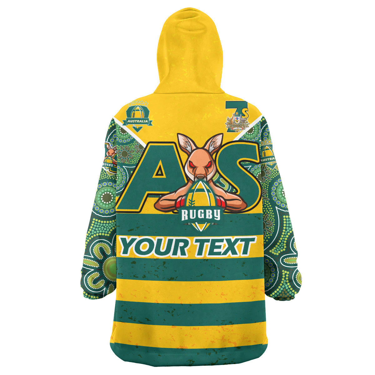 australian-rugby-sevens-mens-squad-snug-hoodie-custom-kangaroo-mascot-rugby-aboriginal-lines-style-oodie-blanket