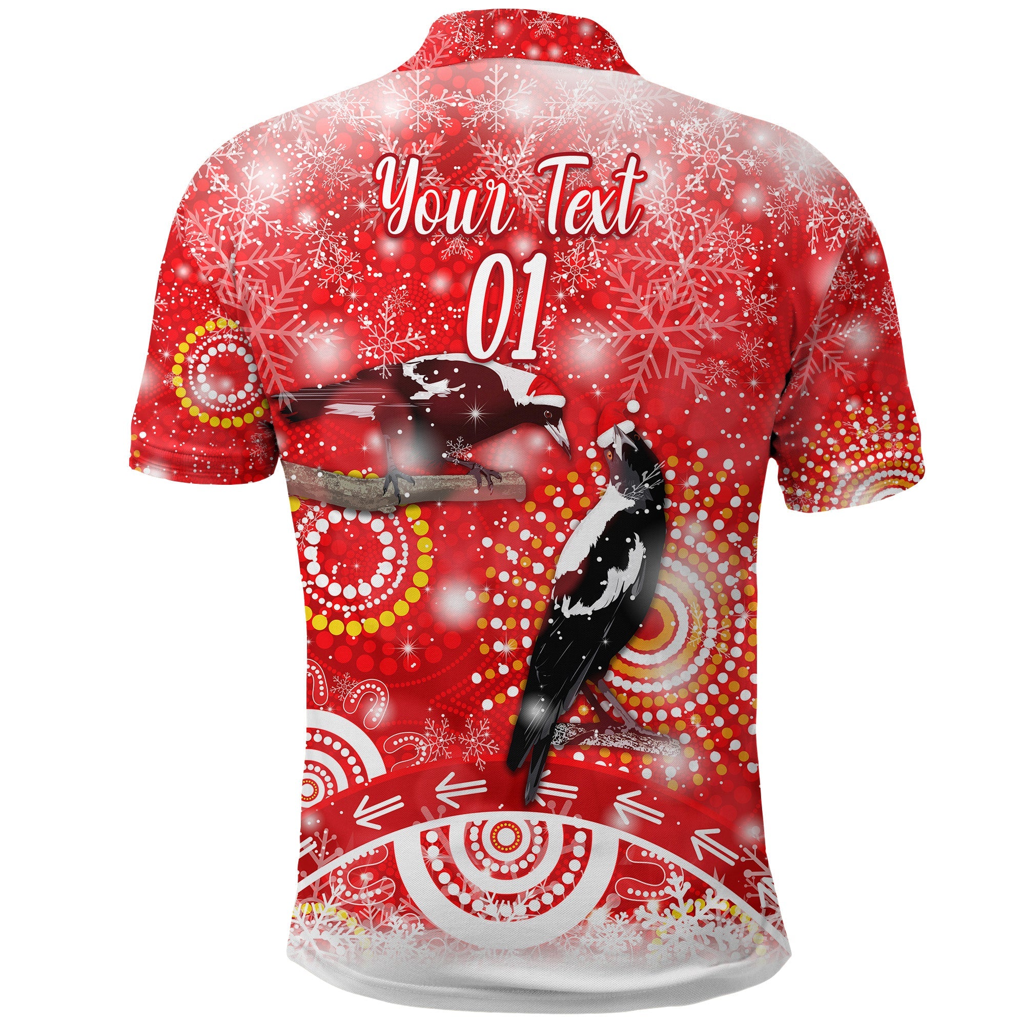custom-personalised-australian-magpies-christmas-polo-shirt-original-style-red