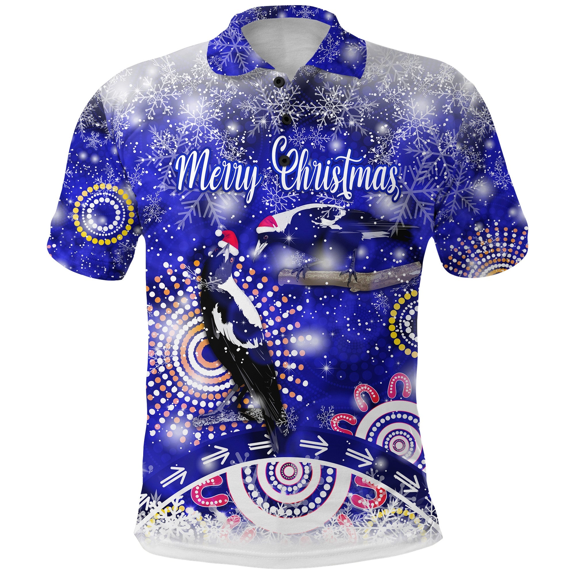 custom-personalised-australian-magpies-christmas-polo-shirt-original-style-blue