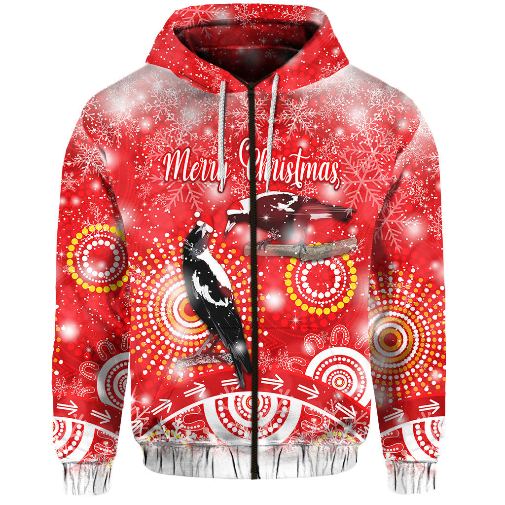 custom-personalised-australian-magpies-christmas-zip-hoodie-original-style-red