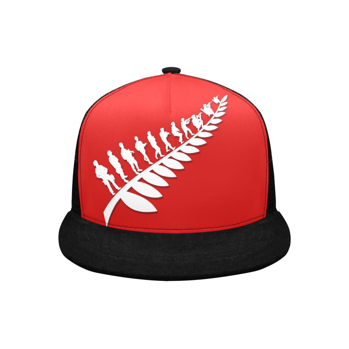Custom - Lest We Forget Silver Fern Anzac Trucker Hat Personal Signature - Red - Vibe Hoodie