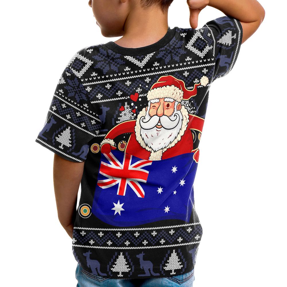 christmas-t-shirt-kids-australia-santa-claus-hold-the-flag-black