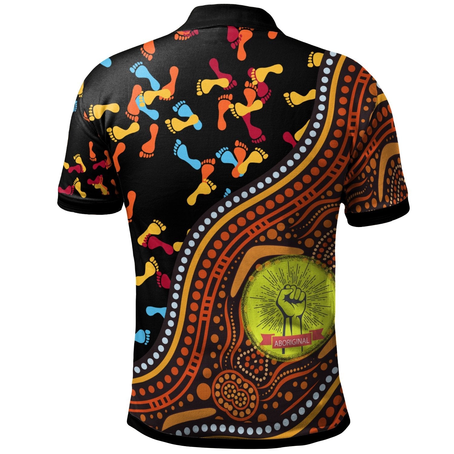 custom-text-polo-shirt-aboriginal-style-flag-dot-painting