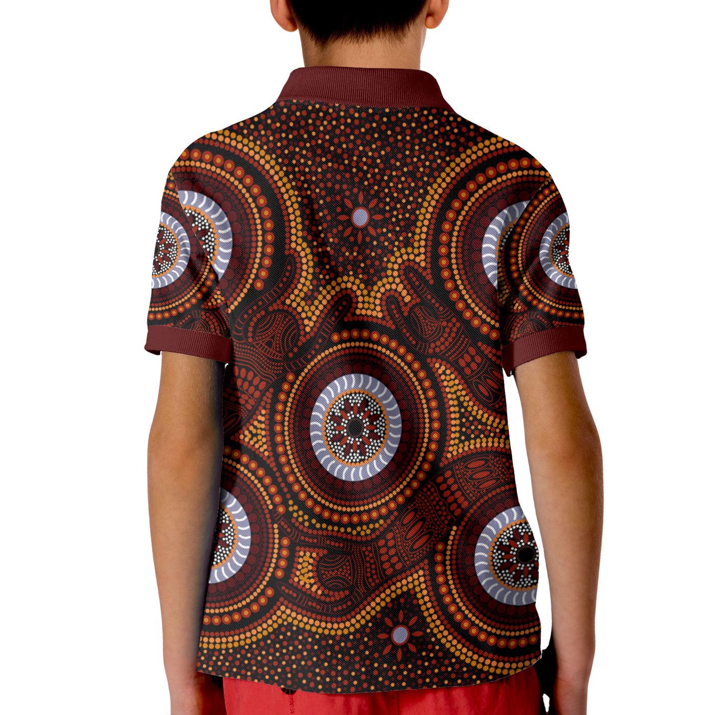 aboriginal-polo-shirt-kids-aboriginal-human-dot-painting-art