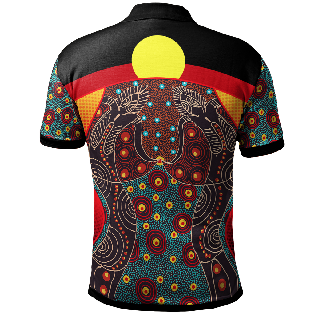 polo-shirt-aboriginal-sublimation-dot-pattern-style-red