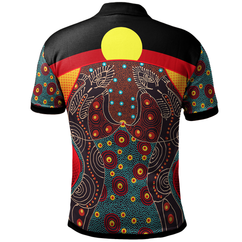 polo-shirt-aboriginal-sublimation-dot-pattern-style-red