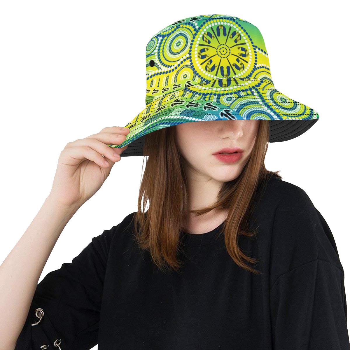 aboriginal-bucket-hat-dot-painting-indigenous-circle-patterns