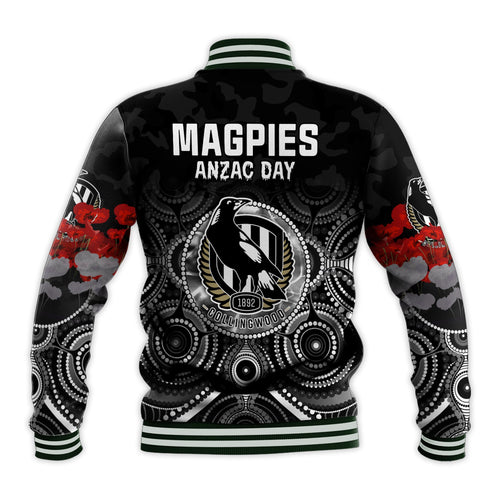 custom-personalised-magpies-anzac-2022-baseball-jacket-collingwood-football-aboriginal-poppy-flowers