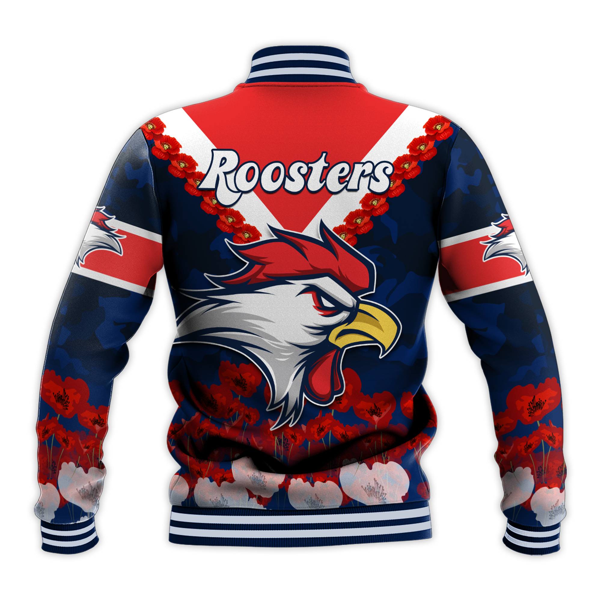 custom-personalised-roosters-anzac-2022-baseball-jacket-we-will-remember-them