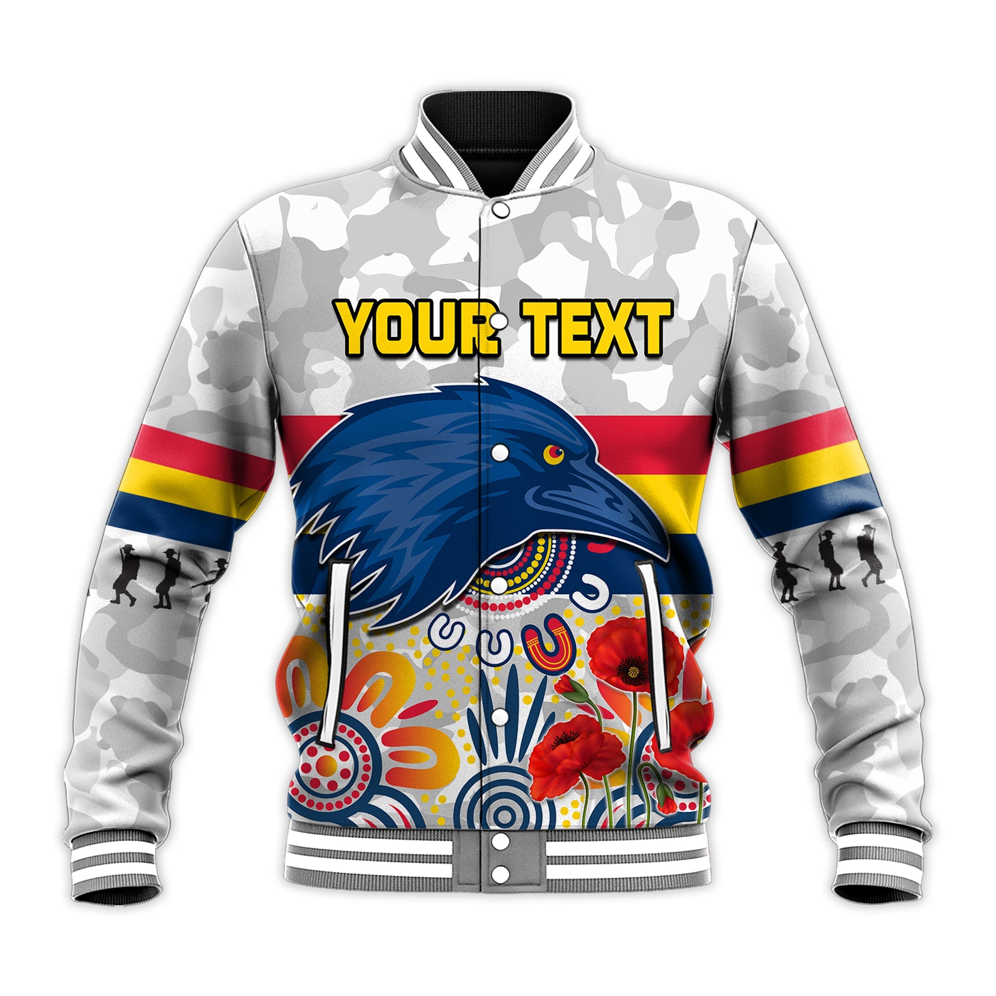 custom-personalised-crows-anzac-2022-baseball-jacket-adelaide-football-aboriginal-poppy