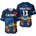 (Custom Text and Number) Crows Anzac 2022 Baseball Jersey Adelaide Football Camouflage Style LT13