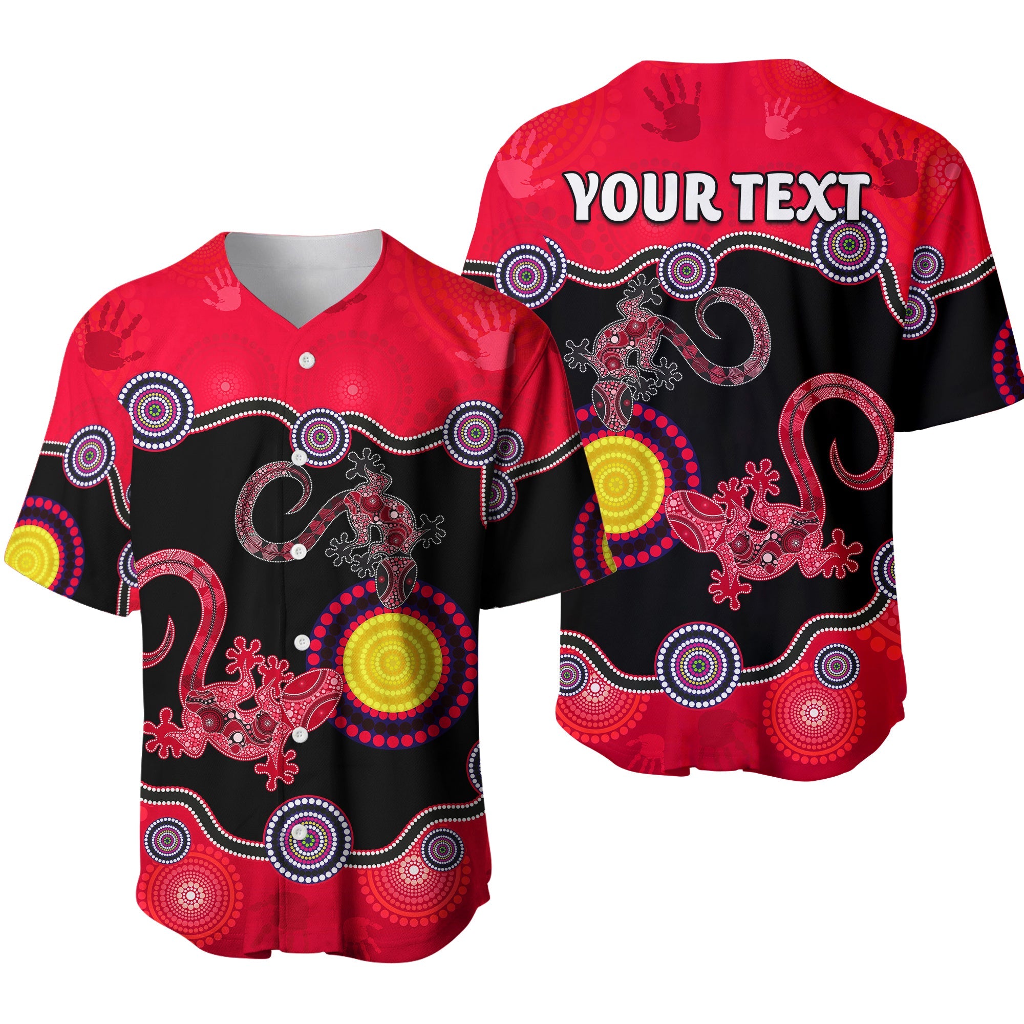 custom-personalised-aboriginal-lizard-baseball-jersey-attracted-australia-version-red