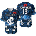 (Custom Text and Number) Blues Anzac 2022 Baseball Jersey Carlton Football Aboriginal Poppy LT13