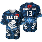 (Custom Text and Number) Blues Anzac 2022 Baseball Jersey Carlton Football Aboriginal Poppy LT13
