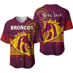 (Custom Personalised) Broncos Anzac Day Baseball Jersey Aboriginal Lest We Forget Ver.01 LT13