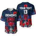 (Custom Text and Number) Demons Anzac 2022 Baseball Jersey Casey Football Aboriginal Poppy LT13