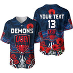 (Custom Text and Number) Demons Anzac 2022 Baseball Jersey Casey Football Aboriginal Poppy LT13