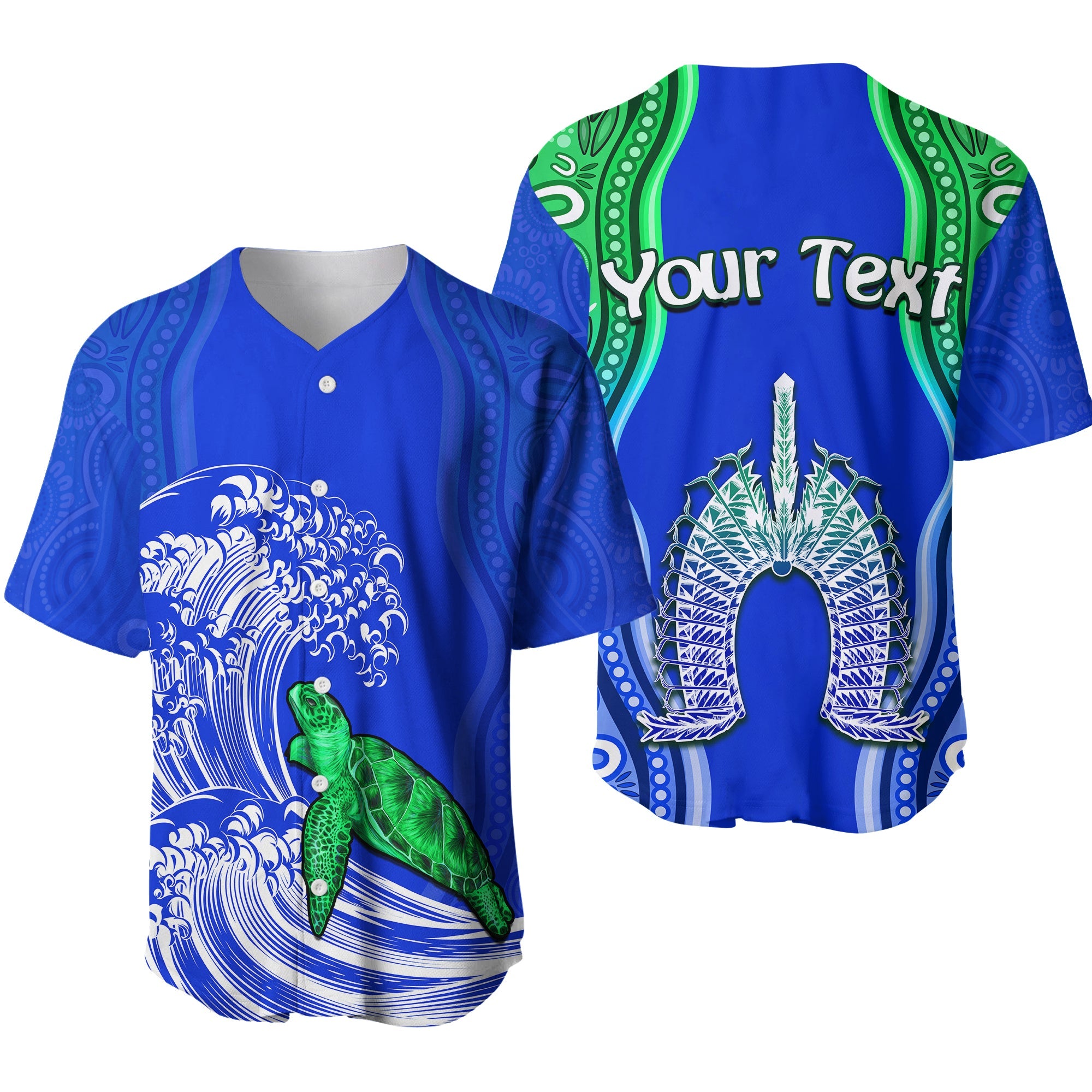custom-personalised-torres-strait-islands-baseball-jersey-the-dhari-mix-aboriginal-turtle-version-blue