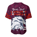 (Custom Personalised) Sea Eagles Anzac Day Baseball Jersey Poppy Lest We Forget LT13