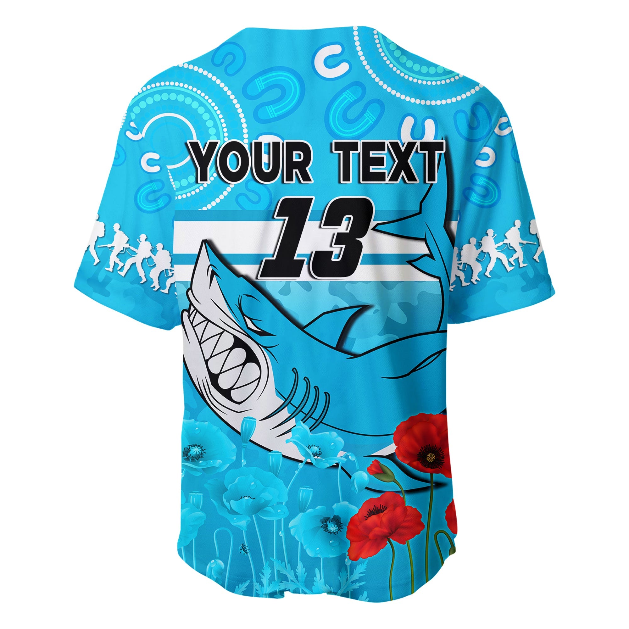 (Custom Text and Number) Sharks Anzac 2022 Baseball Jersey Cronulla-Sutherland Lest We Forget LT13