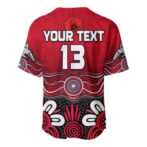 (Custom Text and Number) Bombers Anzac 2022 Baseball Jersey Essendon Football Aboriginal Remember Them LT13