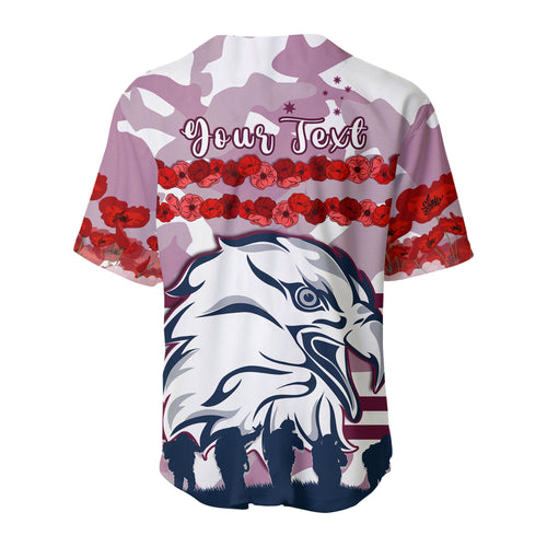 (Custom Personalised) Sea Eagles Anzac Day Baseball Jersey Proud Soldiers Lest We Forget Ver.01 LT13