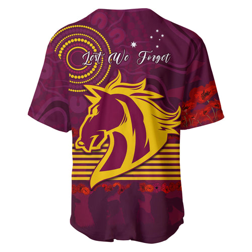 Broncos Anzac Day Baseball Jersey Aboriginal Lest We Forget Ver.01 LT13