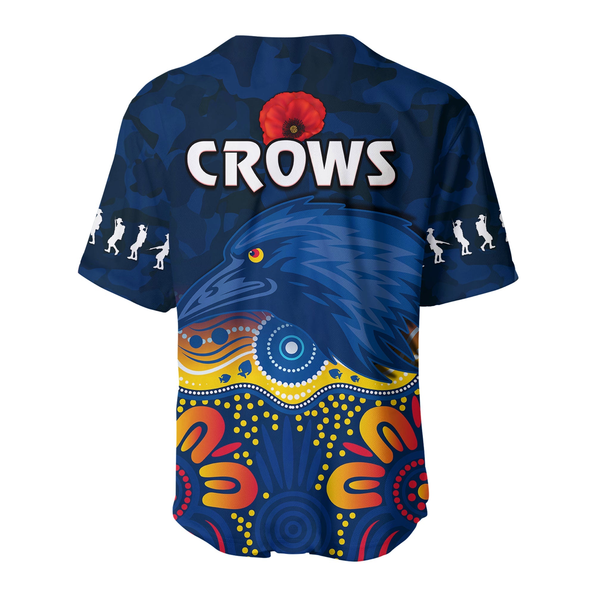 Crows Anzac 2022 Baseball Jersey Adelaide Football Camouflage Style LT13