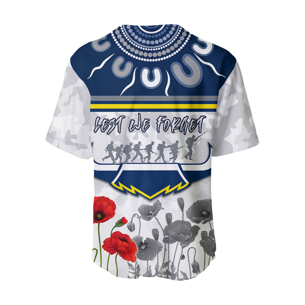 (Custom Personalised) Cowboys Anzac 2022 Baseball Jersey Aboriginal Lest We Forget LT13