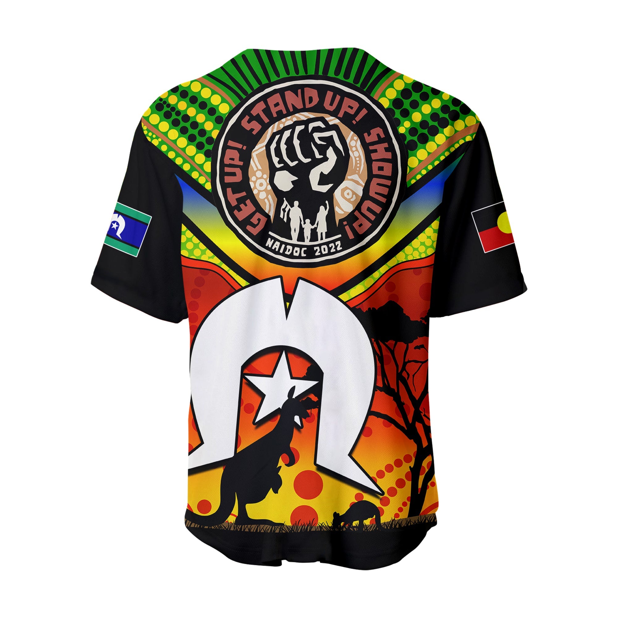 NAIDOC Week 2022 Baseball Jersey Dhari Aboriginal Get Up! Stand Up! Show Up! LT13