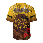 Hawks Anzac 2022 Baseball Jersey Hawthorn Football Aboriginal Poppy LT13