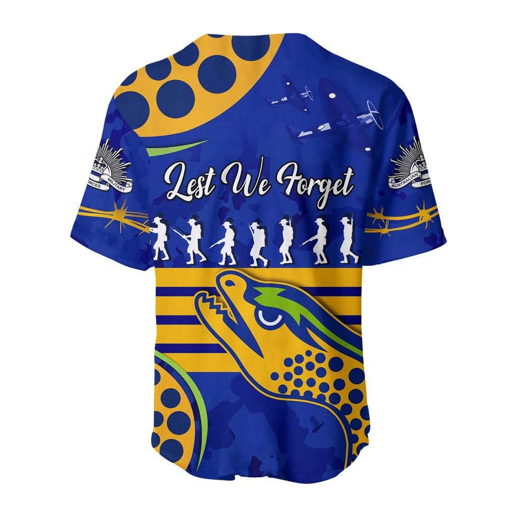 (Custom Personalised) Eels Anzac 2022 Baseball Jersey Lest We Forget LT13