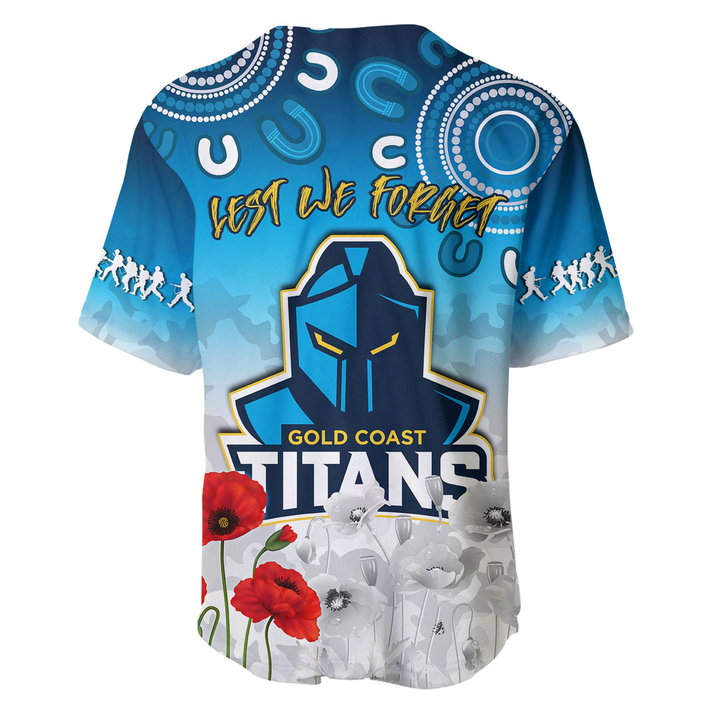 (Custom Personalised) Titans Anzac 2022 Baseball Jersey Gold Coast Aboriginal White Camouflage LT13