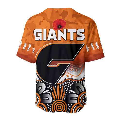 Giants Anzac 2022 Baseball Jersey Greater Western Sydney GWS Aboriginal Poppy LT13