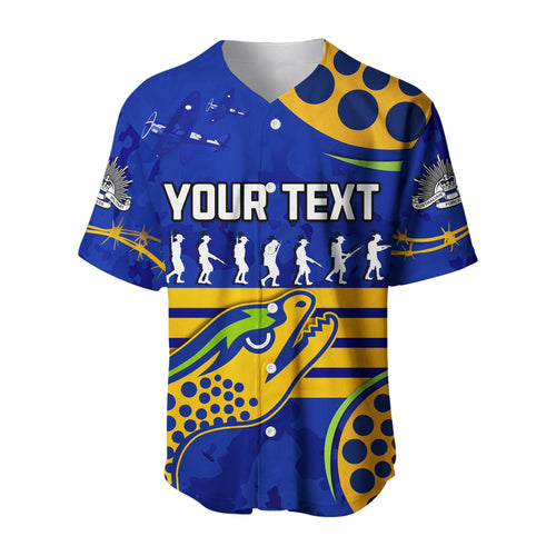 (Custom Personalised) Eels Anzac 2022 Baseball Jersey Lest We Forget LT13