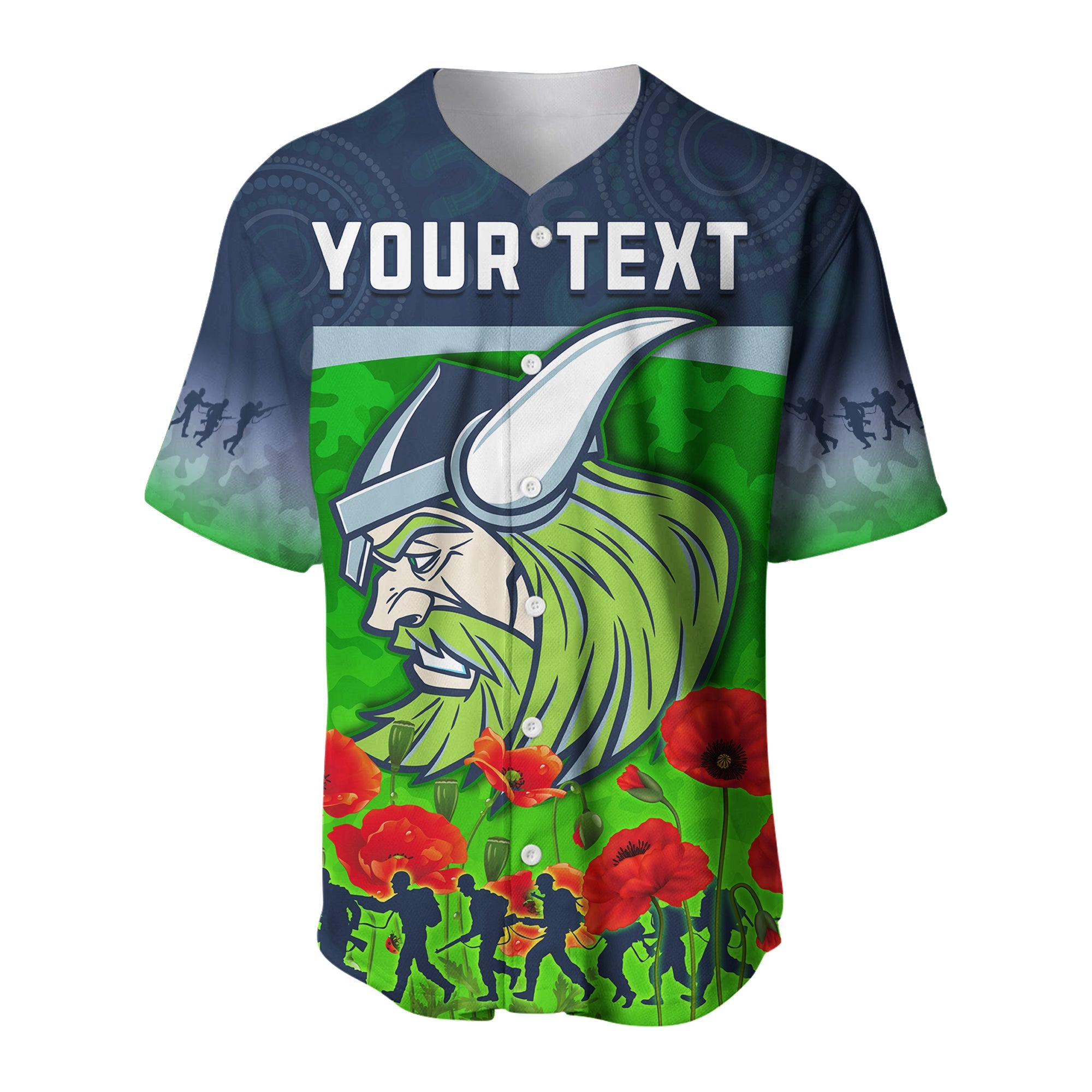 (Custom Personalised) Raiders Anzac 2022 Baseball Jersey The Milk Lest We Forget LT13