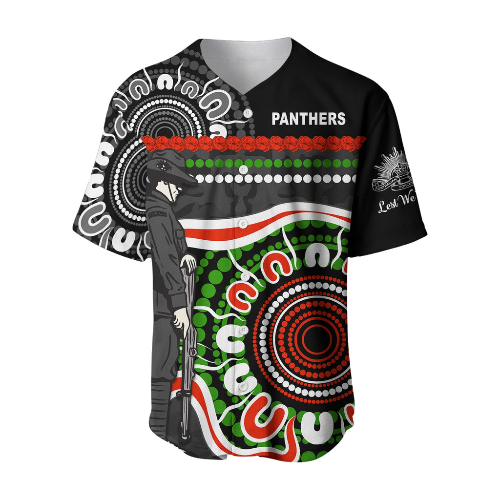 Panthers Anzac Day Baseball Jersey Aboriginal Lest We Forget Ver.01 LT13