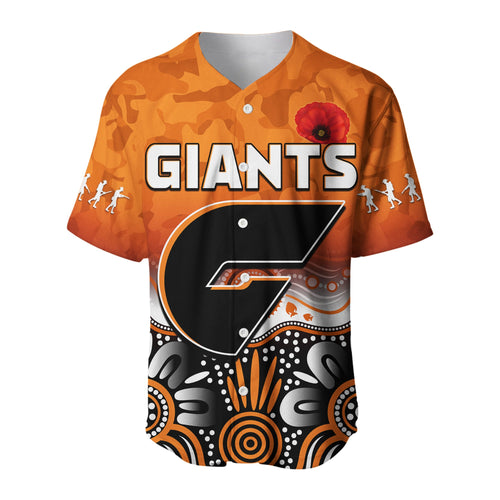 Giants Anzac 2022 Baseball Jersey Greater Western Sydney GWS Aboriginal Poppy LT13