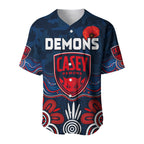 (Custom Text and Number) Demons Anzac 2022 Baseball Jersey Casey Football Aboriginal Poppy LT13