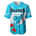 Sharks Anzac 2022 Baseball Jersey Cronulla-Sutherland Lest We Forget LT13