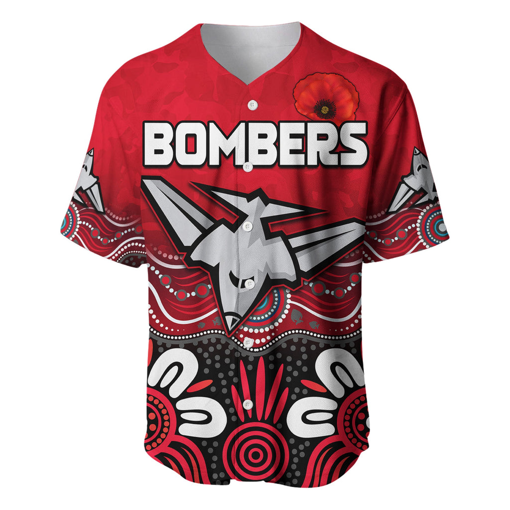 (Custom Text and Number) Bombers Anzac 2022 Baseball Jersey Essendon Football Aboriginal Remember Them LT13