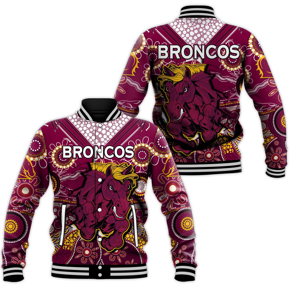 broncos-rugby-baseball-jacket-indigenous-pattern-artsy-ver01